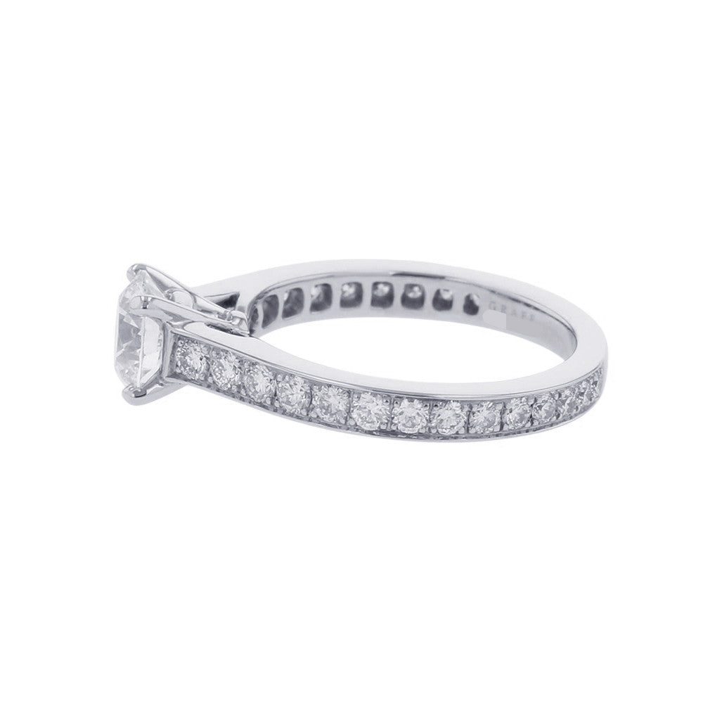 GRAFF Flame Round Diamond Engagement Ring Size Approximately No. 5RPV01 Pt950