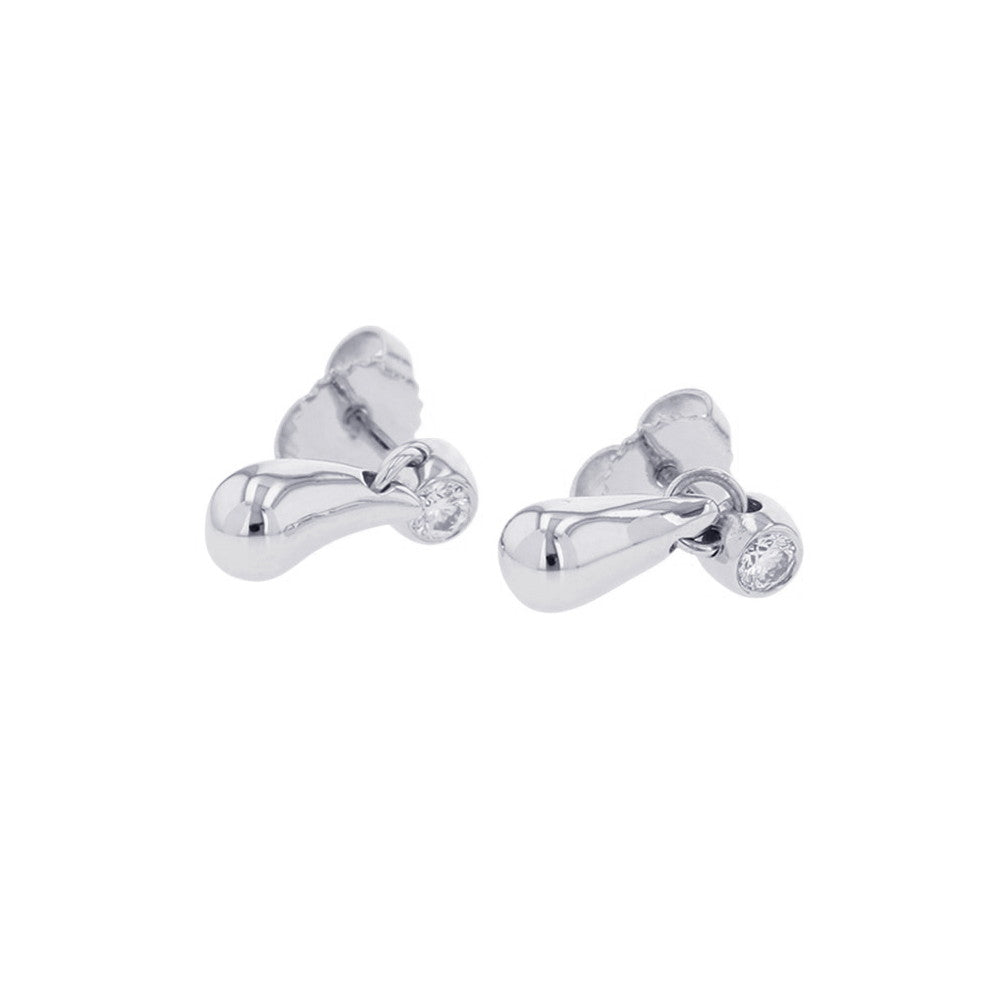 TIFFANY&Co. Elsa Peretti Teardrop Diamond Earrings Pt950