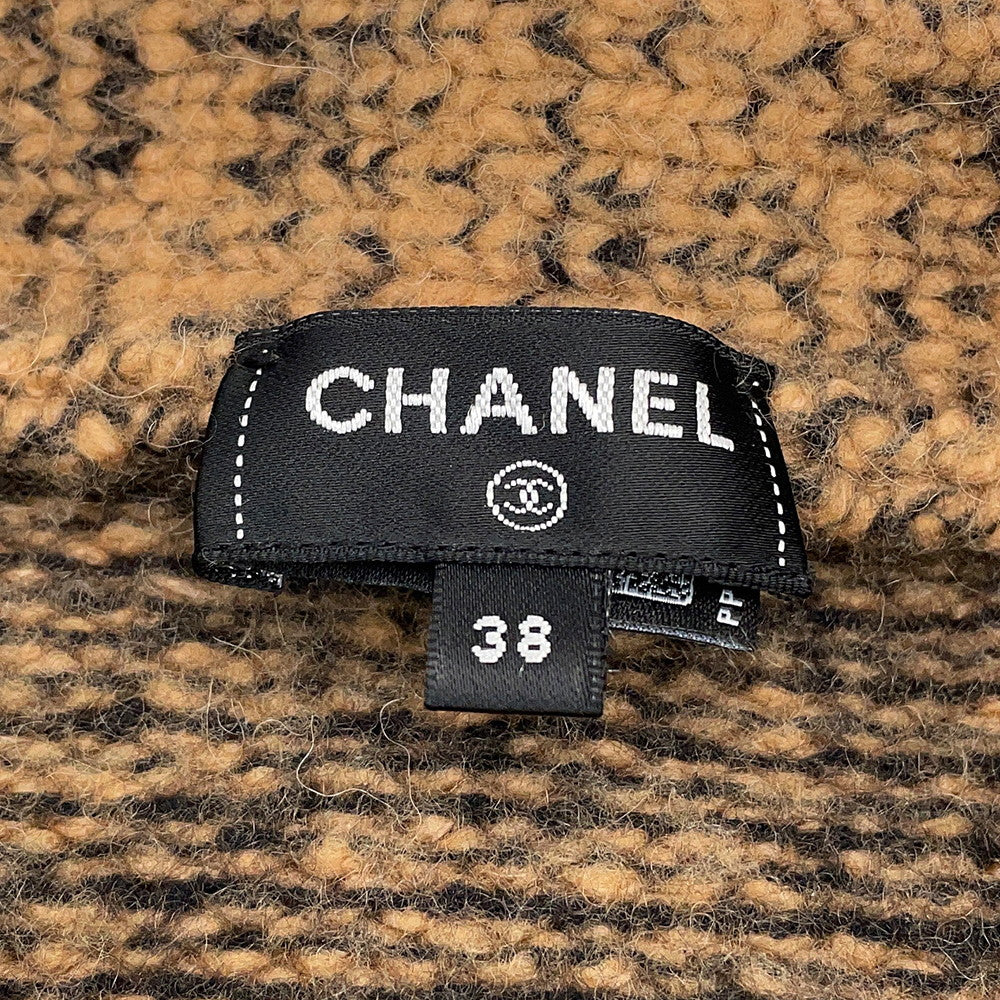 CHANEL cardigan Size 38 BrownP72908 Wool74% Cashmere20% Silk5% Nylon1% Rhinestone