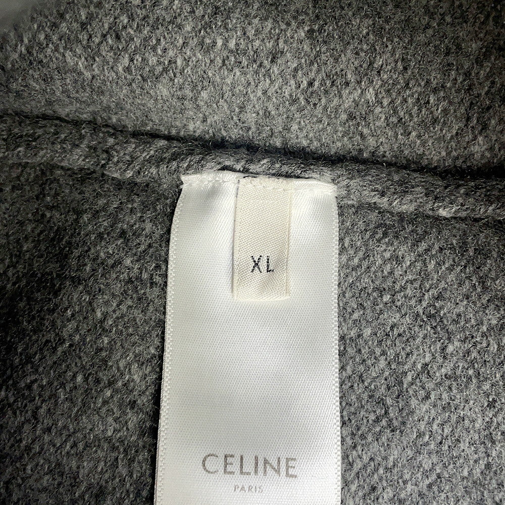 CELINE Triomphe Knit Sweater Size XL Gray/Off-white2AC85048T Wool 90% Cashmere10%