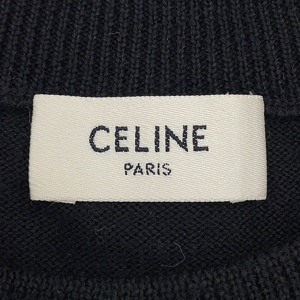 CELINE Triomphe crew neck sweater Size L Black2AH80322U Wool 100%