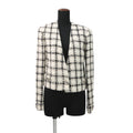 CHANEL Tweed 2-Pocket Collarless Jacket Short Size 38 Ivory/Black/GrayP62411V47773 Wool 38% Acryl23% Polyester18% Linen12% Polyamide7% Alpaca2%