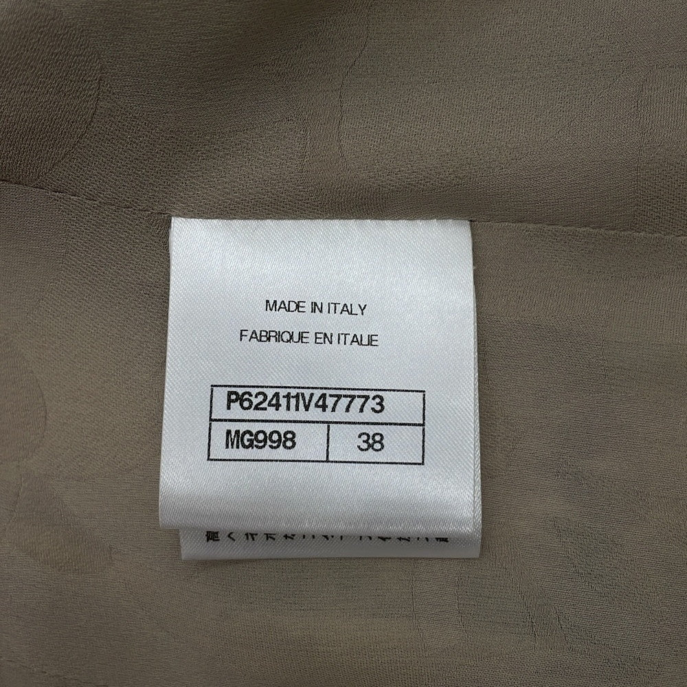 CHANEL Tweed 2-Pocket Collarless Jacket Short Size 38 Ivory/Black/GrayP62411V47773 Wool 38% Acryl23% Polyester18% Linen12% Polyamide7% Alpaca2%