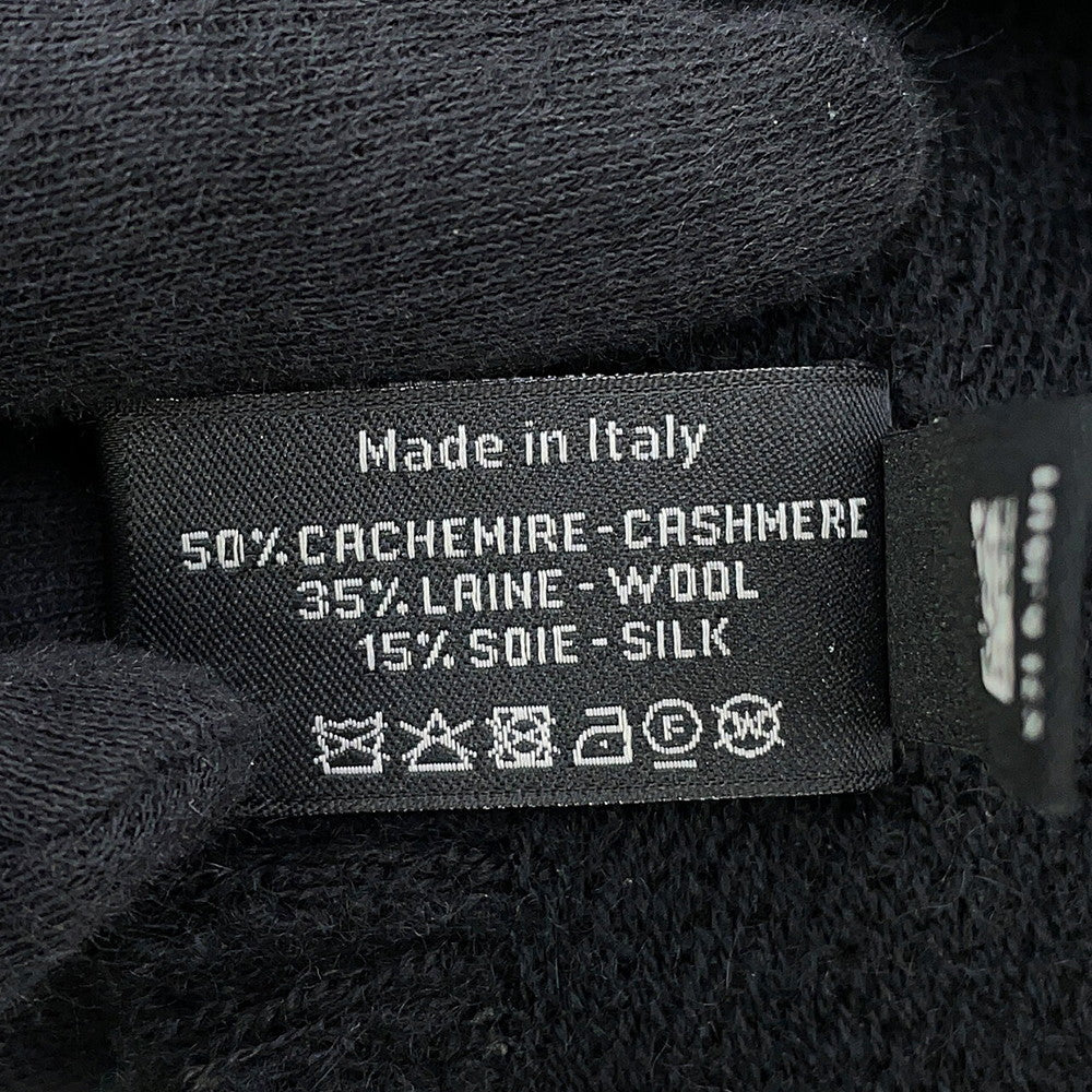 CHANEL Stole large format Black Cashmere 50% Wool 35% Silk 15%