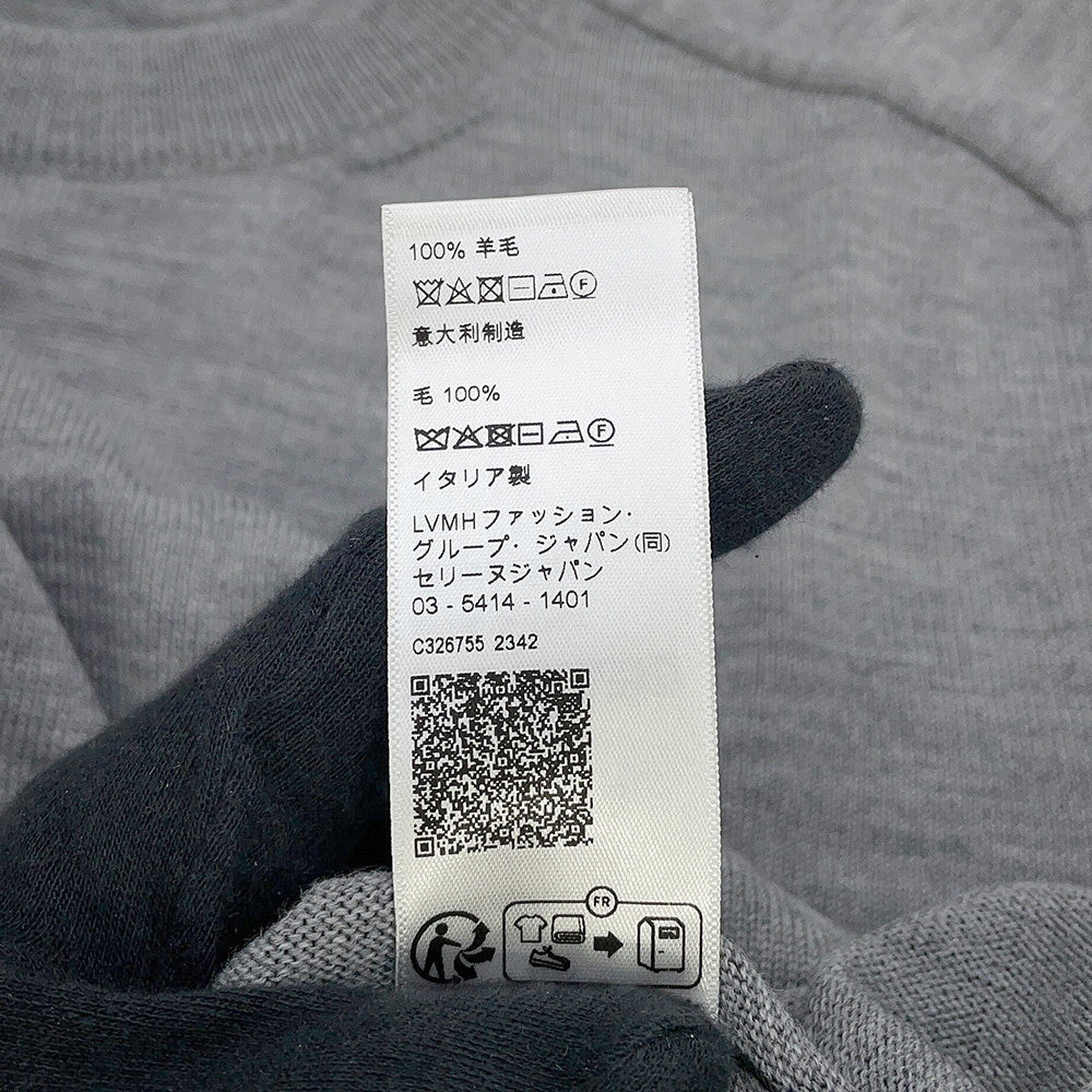 CELINE Triomphe crew neck sweater Size XS Medium Gray2AH80322U.09GM Wool 100%