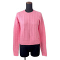 CHANEL Knit Top Sweater with CC Logo Size 36 PinkP75341 Wool 50% Cashmere50%
