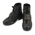 CHANEL CC Logo Short Boots BlackG39516 Leather Size 35