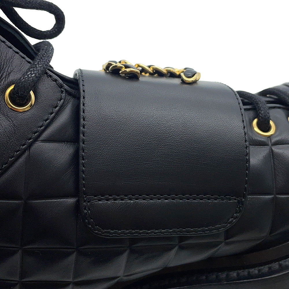 CHANEL CC Logo Short Boots BlackG39516 Leather Size 35