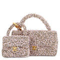 CHANEL Parent-child Bag Purple Tweed
