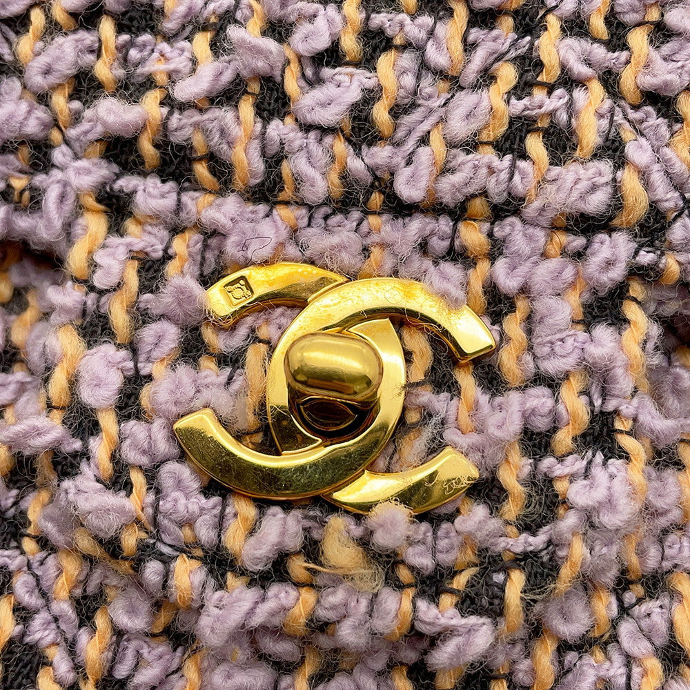 CHANEL Parent-child Bag Purple Tweed