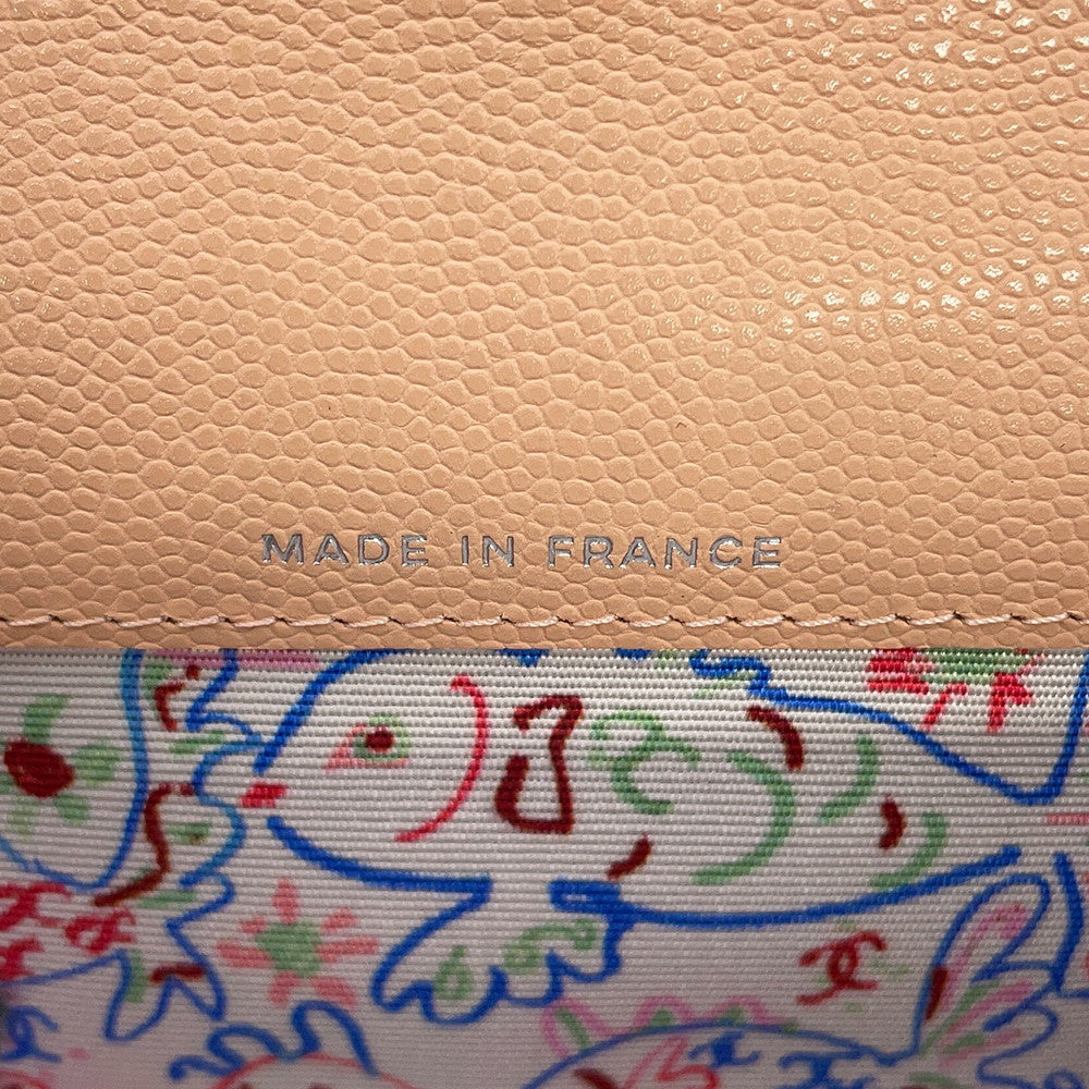 CHANEL Matelasse CC Logo Card Case BeigeAP4333 Caviar Leather