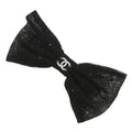 CHANEL Barrette CC Logo BlackAAA265 Cotton Metal