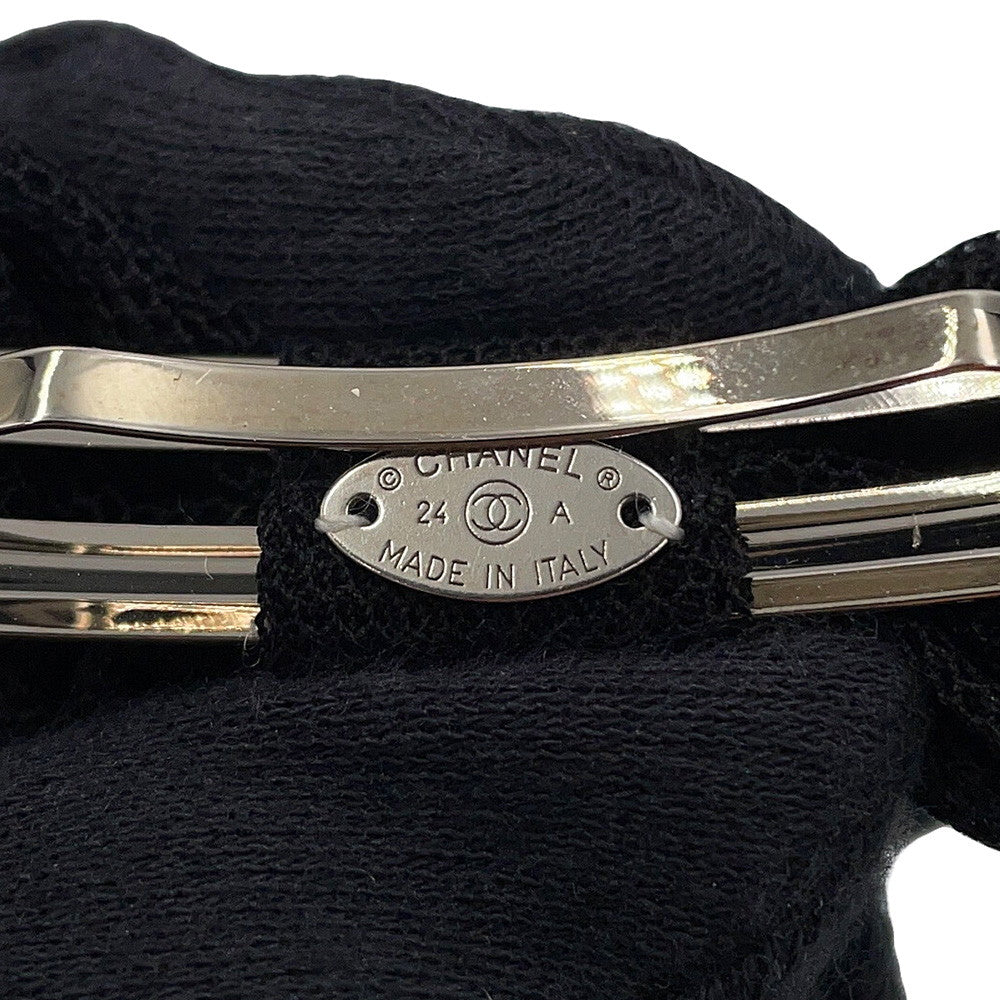 CHANEL Barrette CC Logo BlackAAA265 Cotton Metal