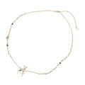 CHANEL Bambi motif long necklace Gold Metal Faux Pearl Rhinestone