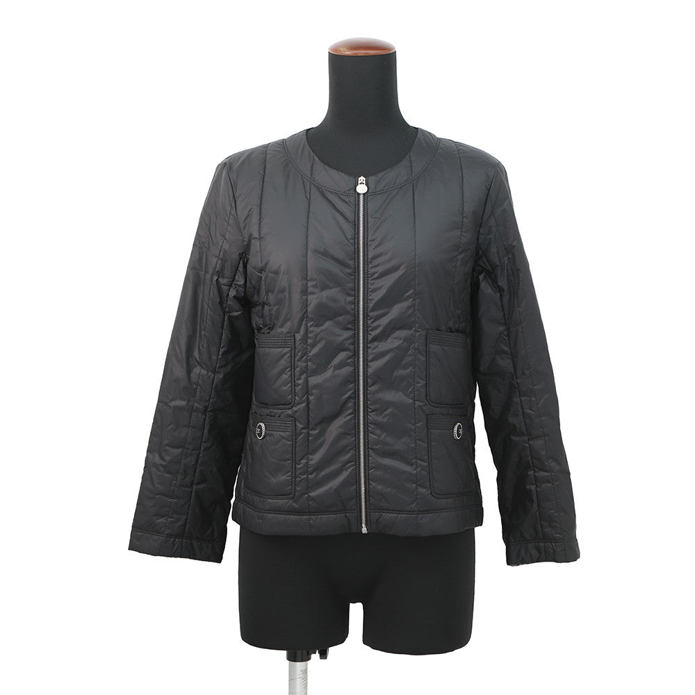 CHANEL COCO Button Collarless Quilted Jacket Size 36 BlackP46944 Nylon 98% Polyethylene 2%