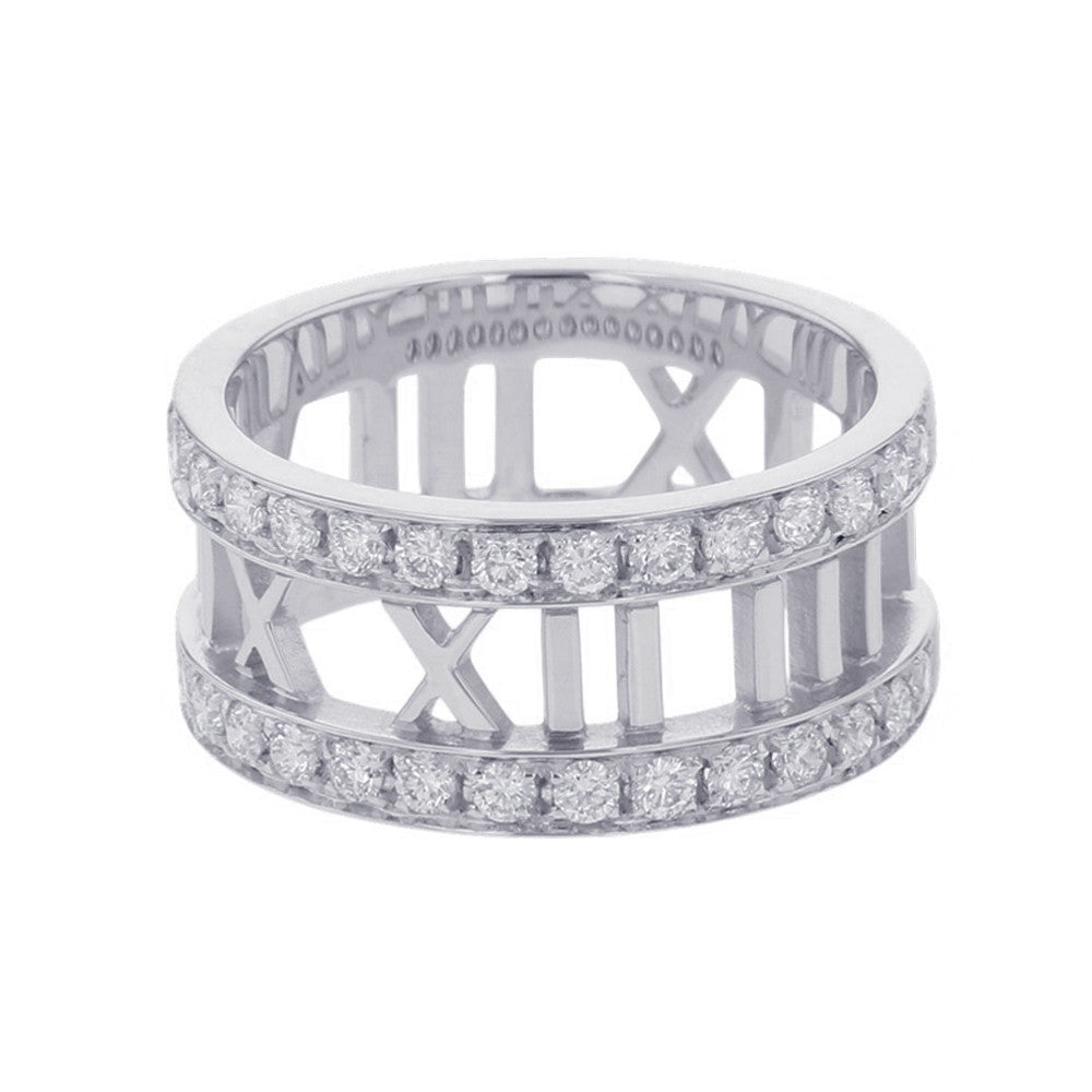 TIFFANY&Co. Atlas Open Ring Size Approximately No. 13 18K White Gold