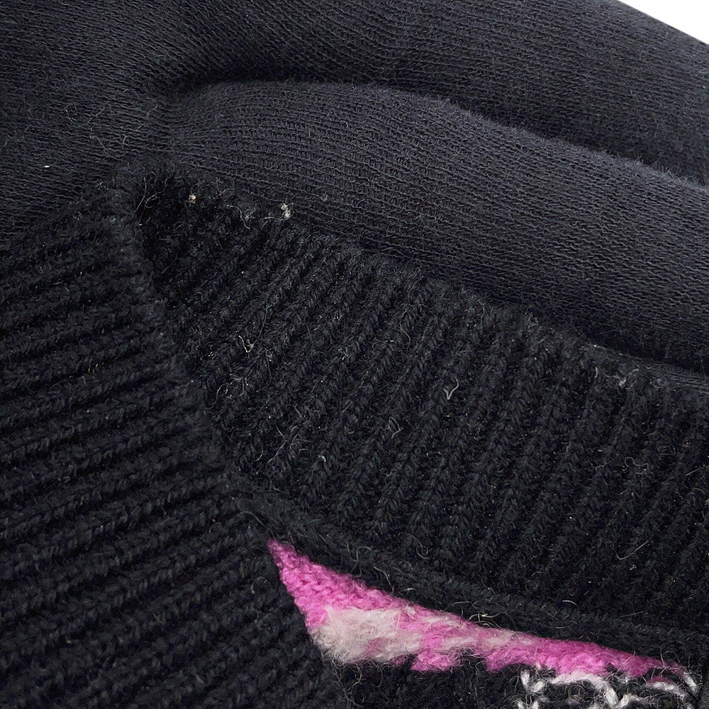 CHANEL Logo sweateater Size 36 Black/MulticolorP72298 Cashmere99% Elastine1%