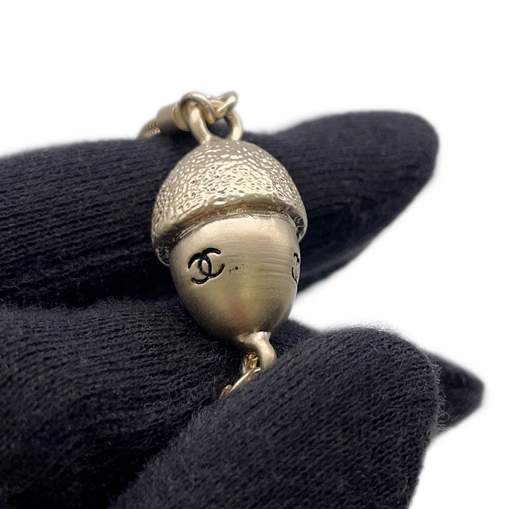 CHANEL Acorn motif keychainA30366 Gold Plated