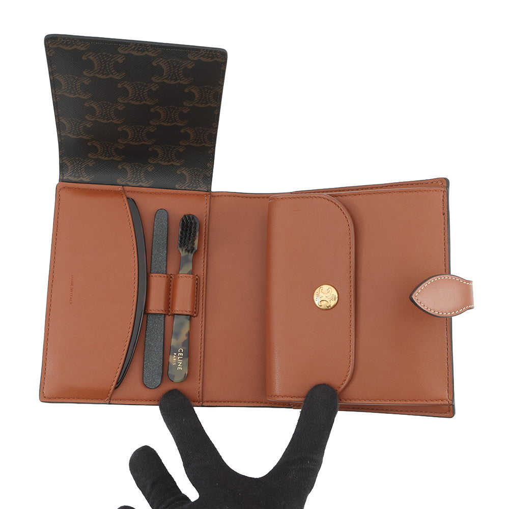 CELINE Triomphe Travel Kit Tan4M3262AKL.04LU TriompheCanvas Leather