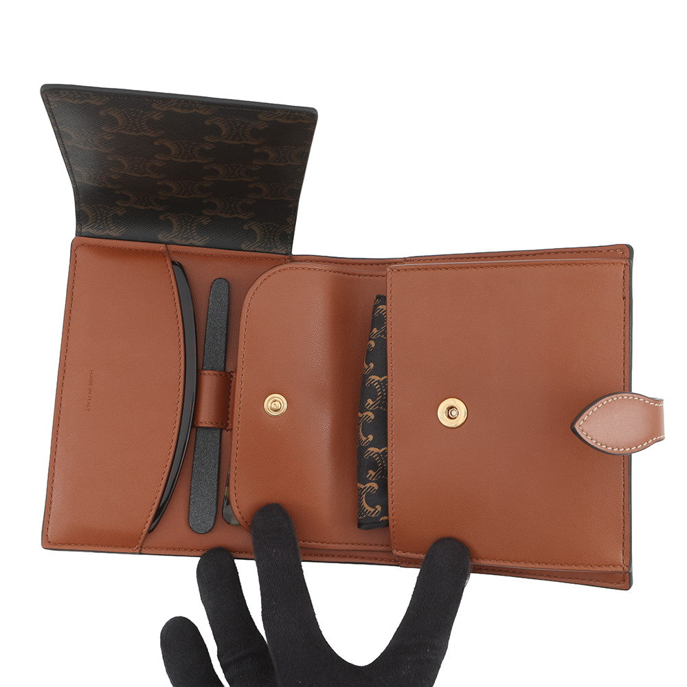 CELINE Triomphe Travel Kit Tan4M3262AKL.04LU TriompheCanvas Leather