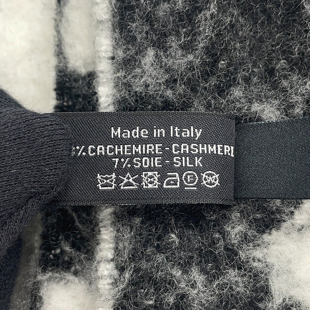 CHANEL Logo scarf White/BlackAAA478 Cashmere93% Silk7%