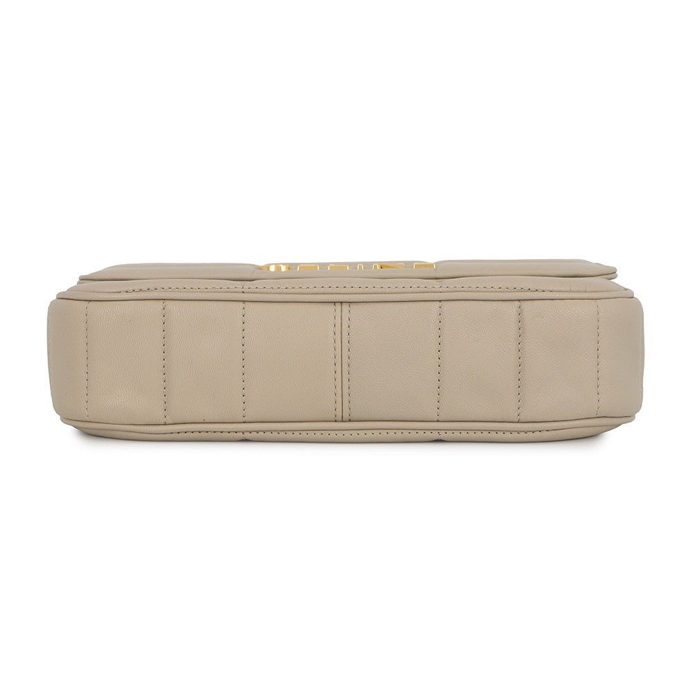 CELINE Matelasse Mono Chrome Chainshoulder Bag Beige111273EPZ Leather