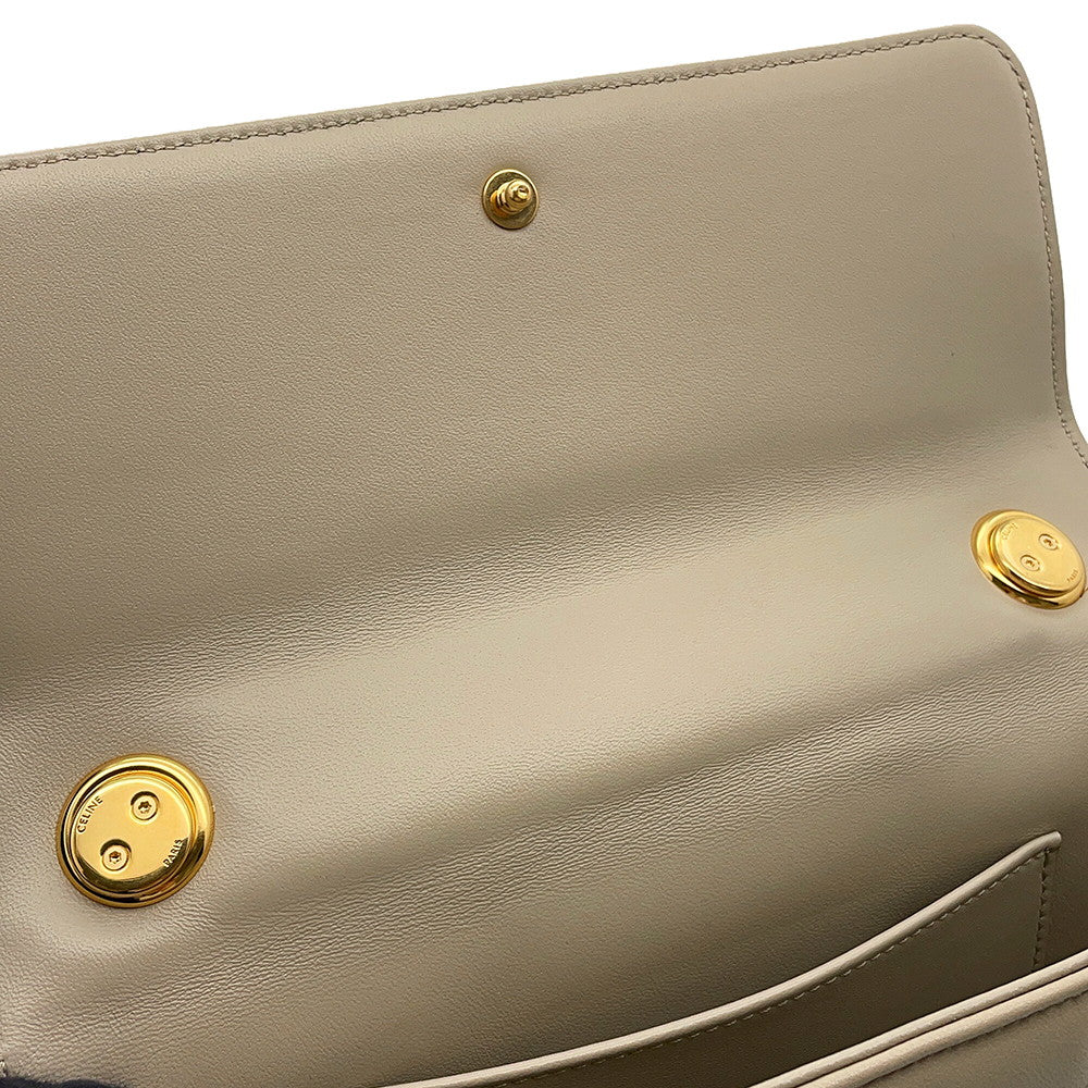 CELINE Matelasse Mono Chrome Chainshoulder Bag Beige111273EPZ Leather