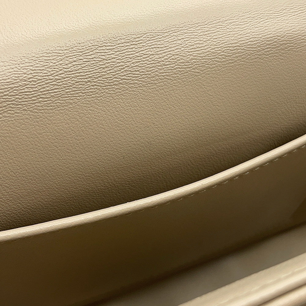 CELINE Matelasse Mono Chrome Chainshoulder Bag Beige111273EPZ Leather