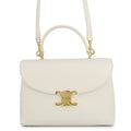 CELINE Nino Bag White117523GG2 Smooth Satined Calf Leather Size Medium