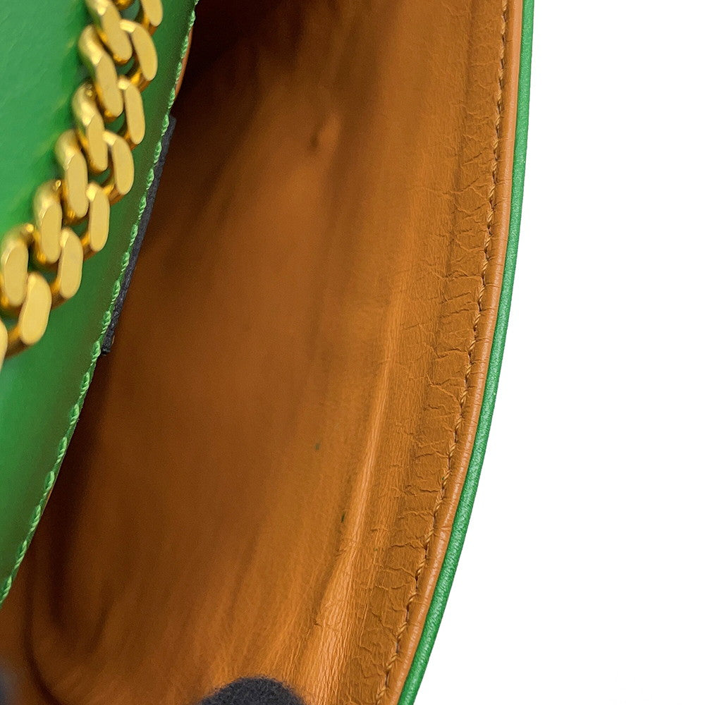 CELINE Star Ball ChainShoulder Bag Green Leather