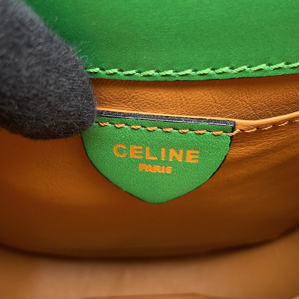 CELINE Star Ball ChainShoulder Bag Green Leather