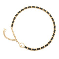CHANEL CC Logo ChainBelt Black Leather Metal