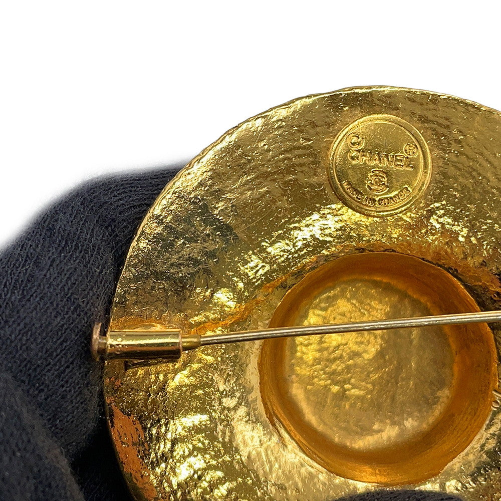 CHANEL Straw Hat Motif Brooch Metal