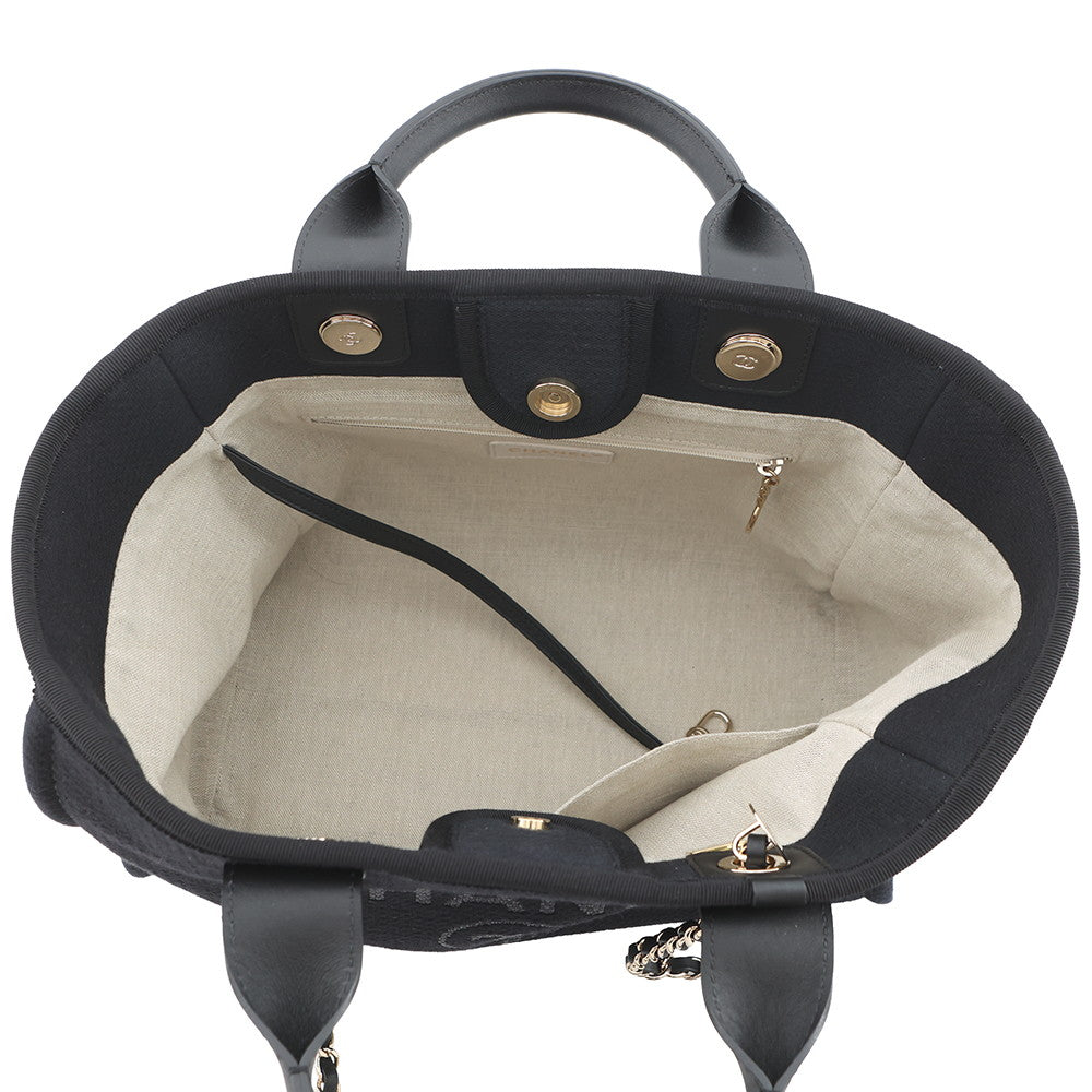 CHANEL Deauville Line BlackAS3257 Canvas Size Small