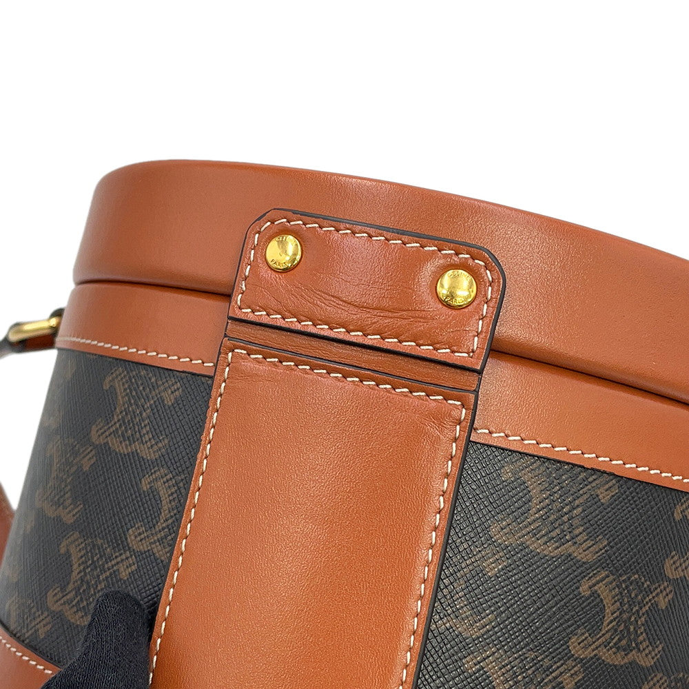 CELINE Triomphe Tambour Tan195192 PVC Leather Size Medium