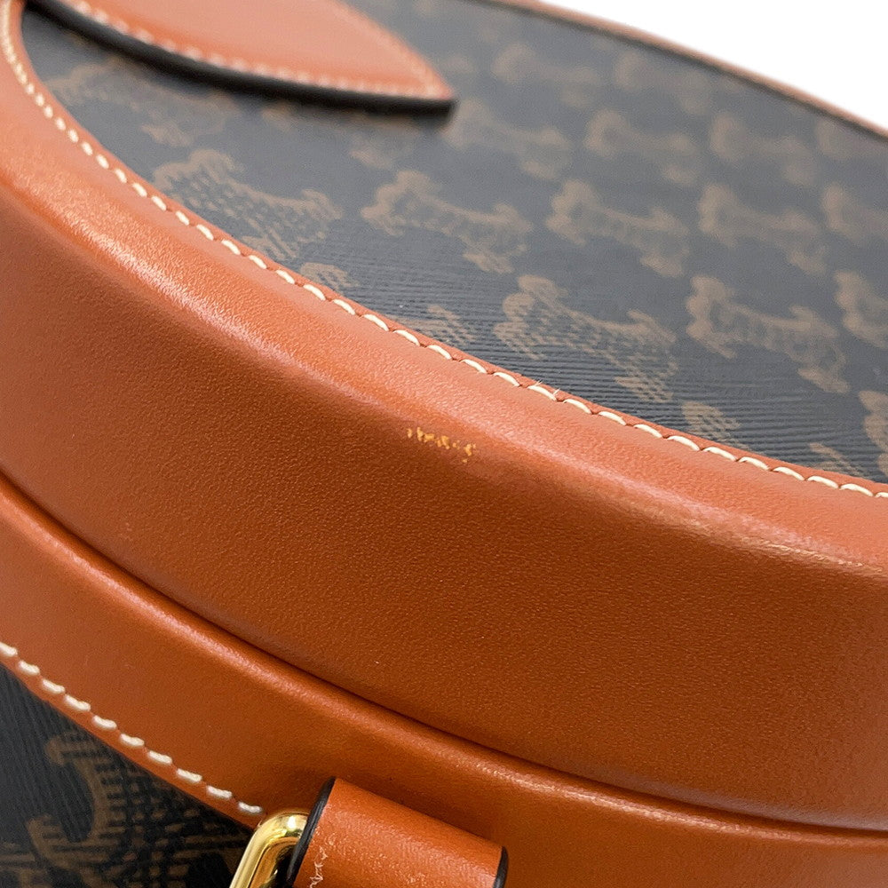 CELINE Triomphe Tambour Tan195192 PVC Leather Size Medium