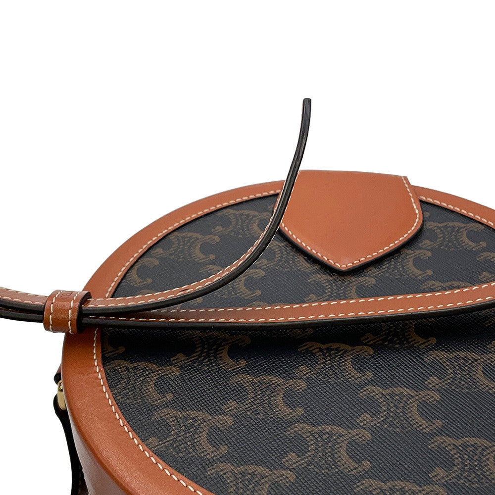 CELINE Triomphe Tambour Tan195192 PVC Leather Size Medium