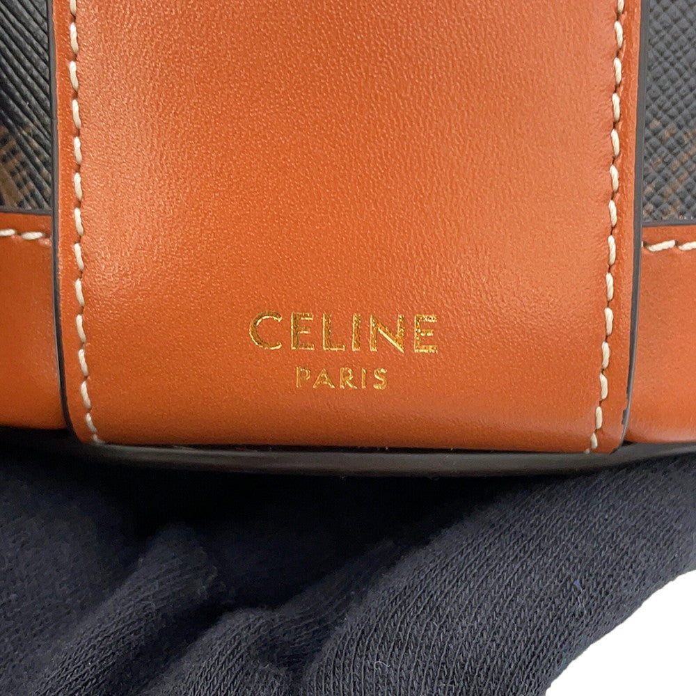 CELINE Triomphe Tambour Tan195192 PVC Leather Size Medium