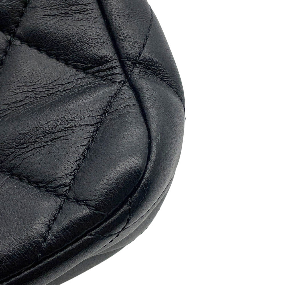 CHANEL Mini Matelasse Pearl Chainshoulder Bag BlackAS2855 Lambskin