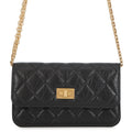 CHANEL Matelasse 2.55 Chain Wallet BlackAP3169 Aged Calf Leather