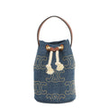 CELINE Triomphe Teen Drawstring Blue/Brown196532 Denim Leather