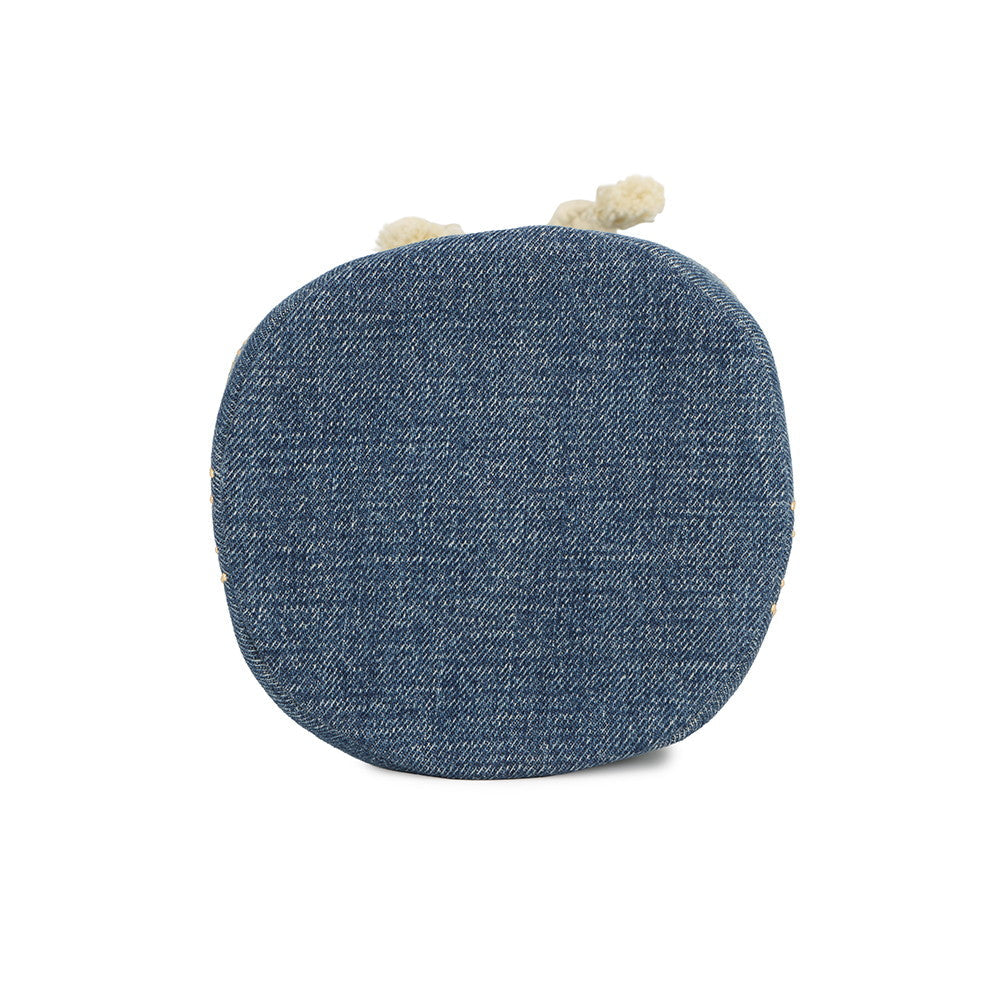 CELINE Triomphe Teen Drawstring Blue/Brown196532 Denim Leather