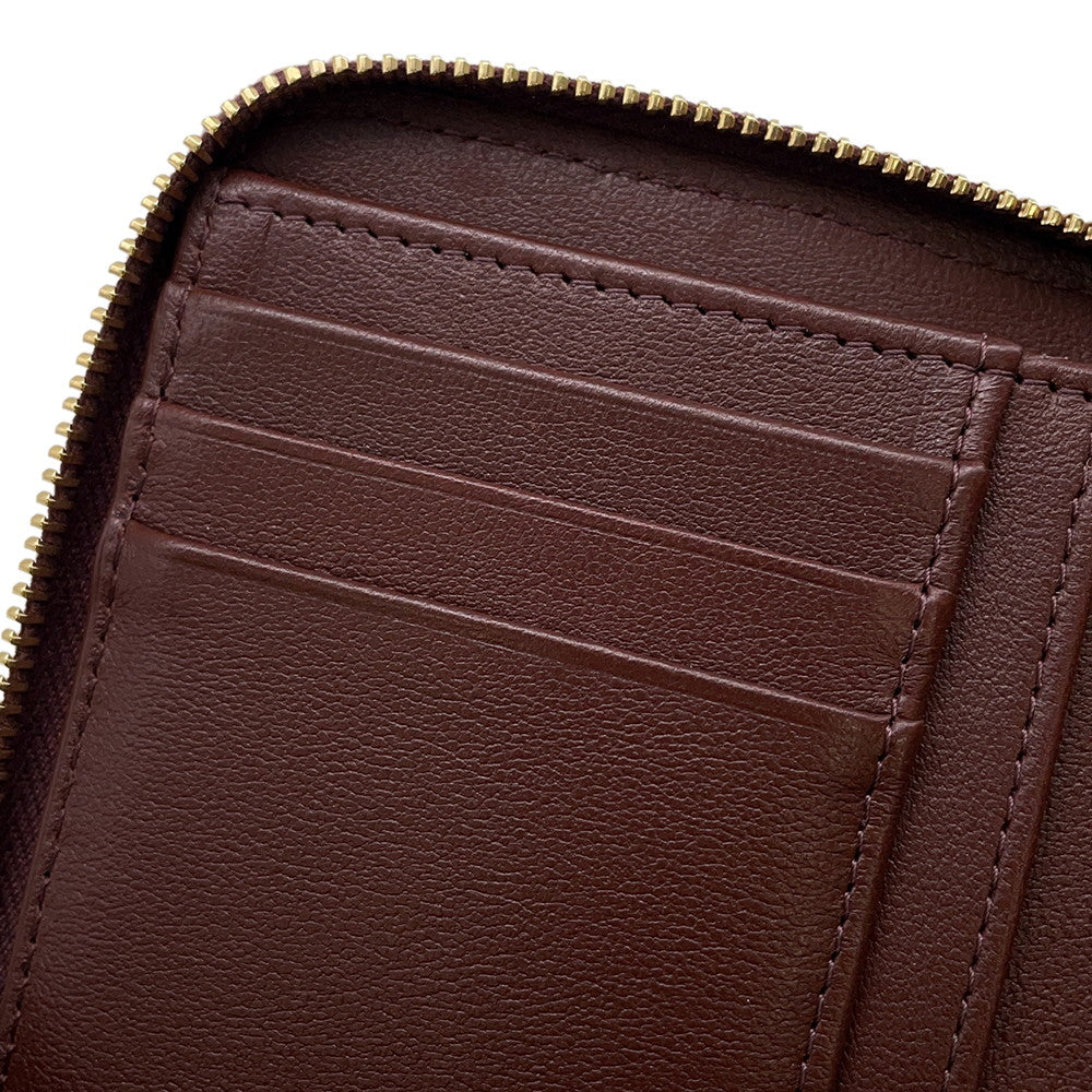 CHANEL CC Logo Round Zip Compact Wallet BrownAP4918 Grained Goatskin Leather