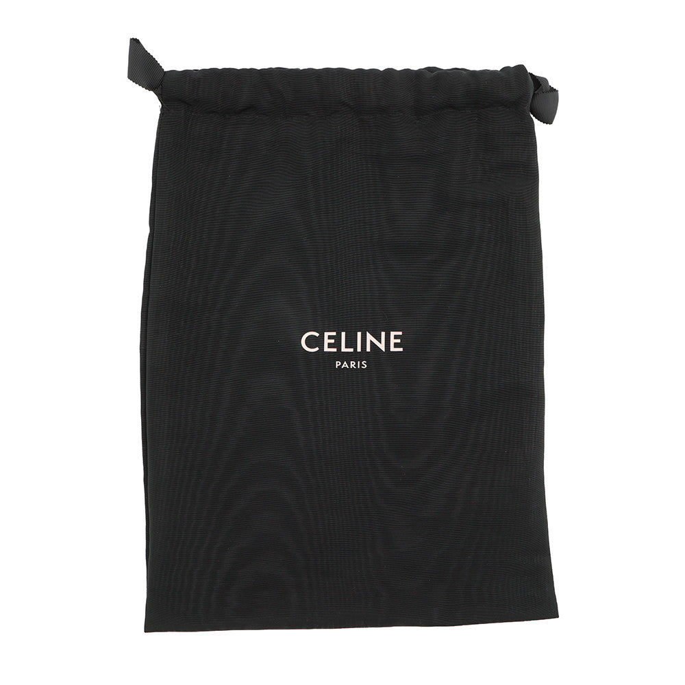 CELINE Drawstring Shoulder Bag Tan10H492 Leather PVC Size micro