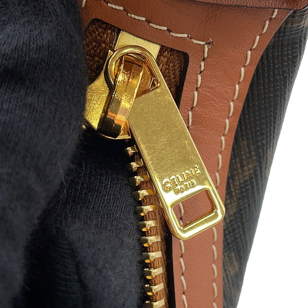 CELINE Triomphe Eloise One Shoulder Bag Tan114712 Leather PVC Size Medium