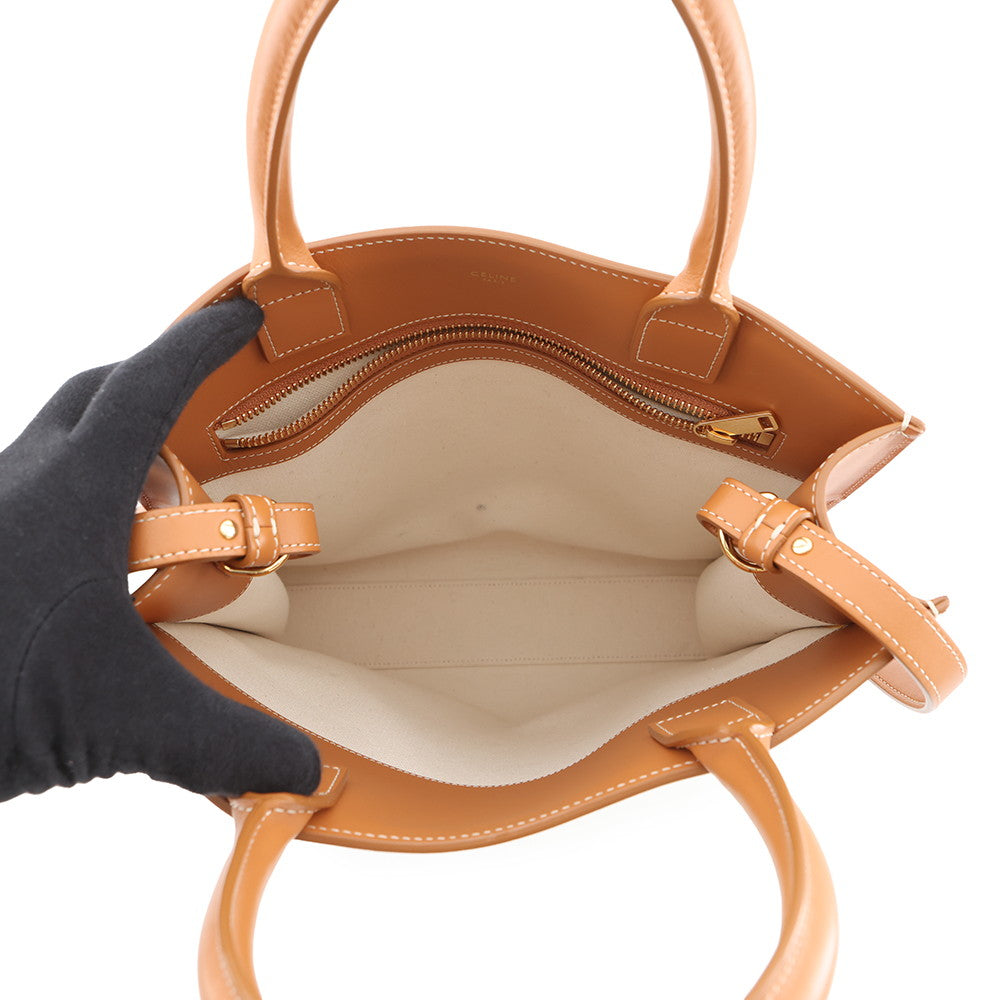 CELINE Vertical hippopotamus Natural/Tan192082 Canvas Leather Size Small