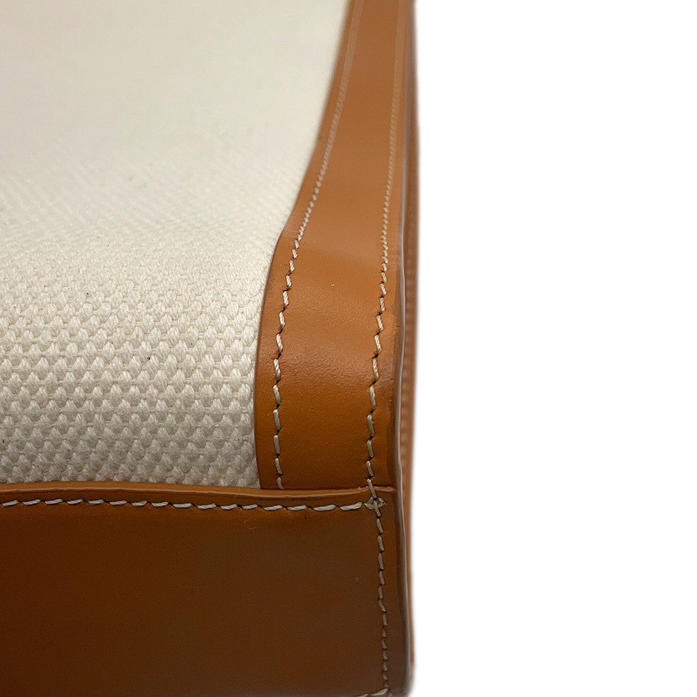 CELINE Vertical hippopotamus Natural/Tan192082 Canvas Leather Size Small