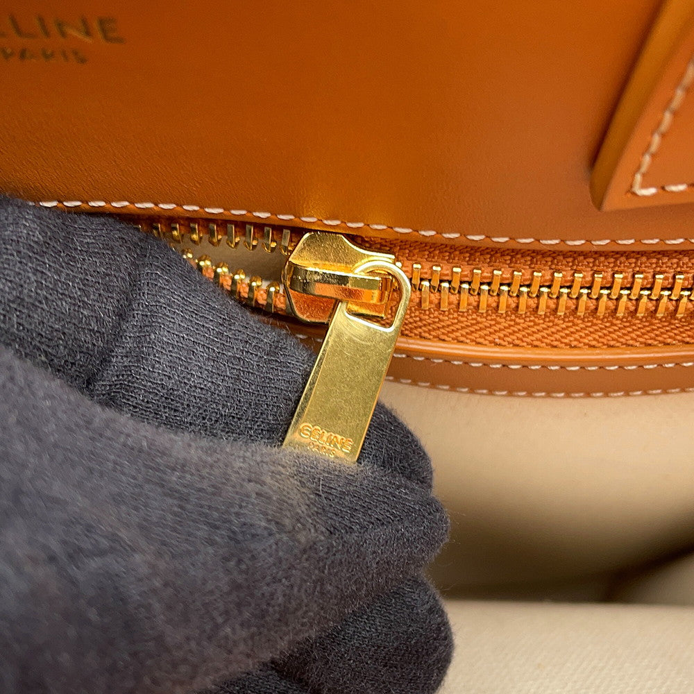 CELINE Vertical hippopotamus Natural/Tan192082 Canvas Leather Size Small