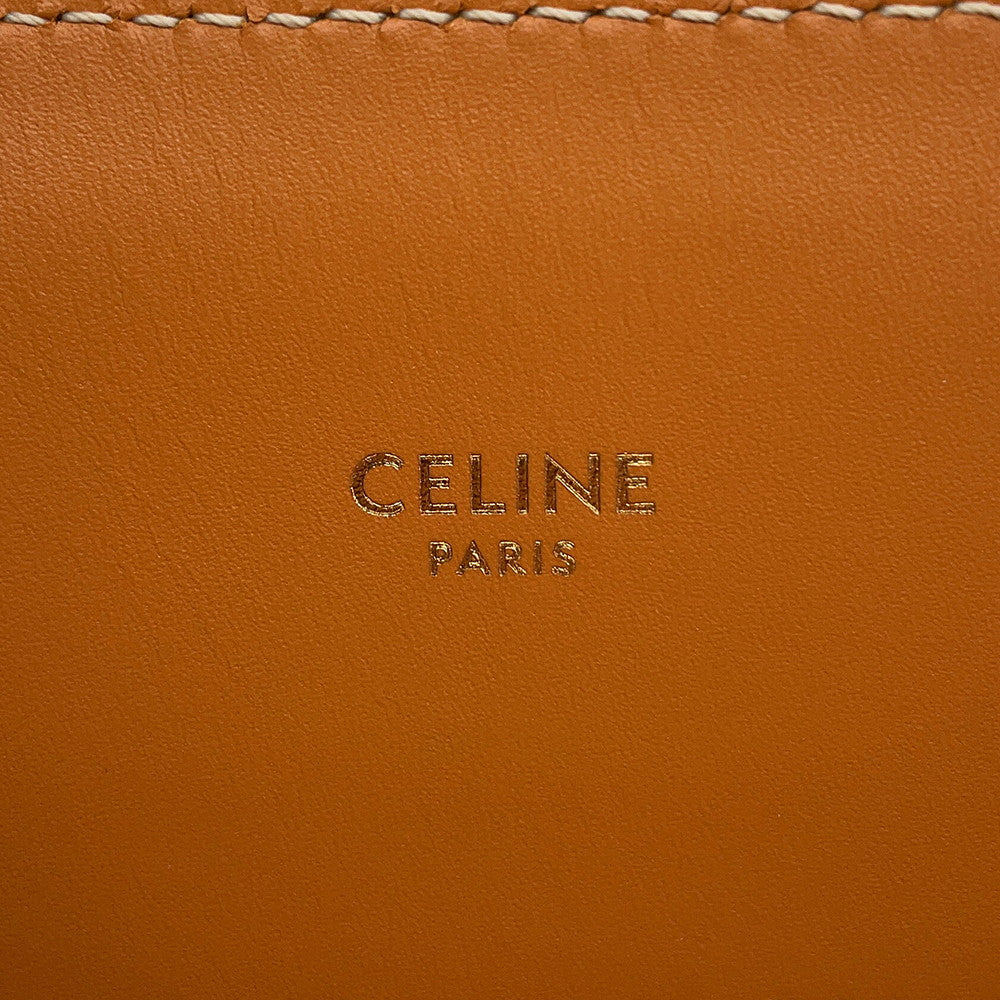 CELINE Vertical hippopotamus Natural/Tan192082 Canvas Leather Size Small