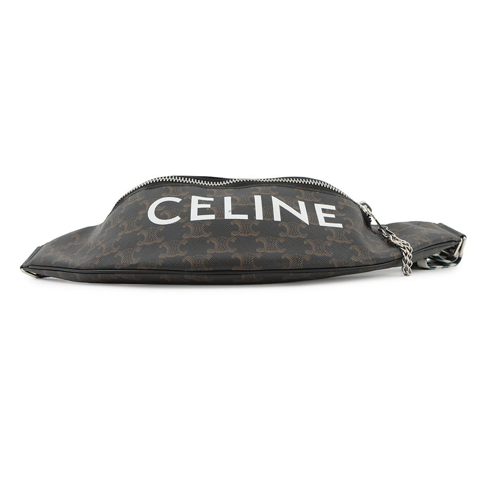 CELINE Triomphe belt bag Brown/Black/White195972 PVC